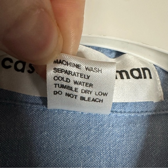 Casey Coleman Women XL Cabincore Button Shirt Embroidered Forrest Animals Denim - Picture 5 of 7